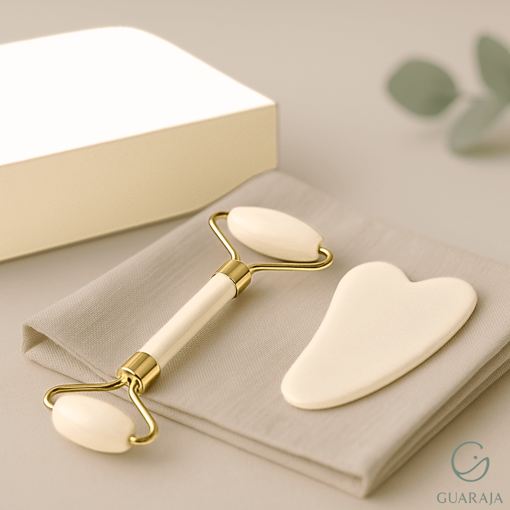 Gua Sha Roller + Pierre de Jade Blanc GUARAJA™