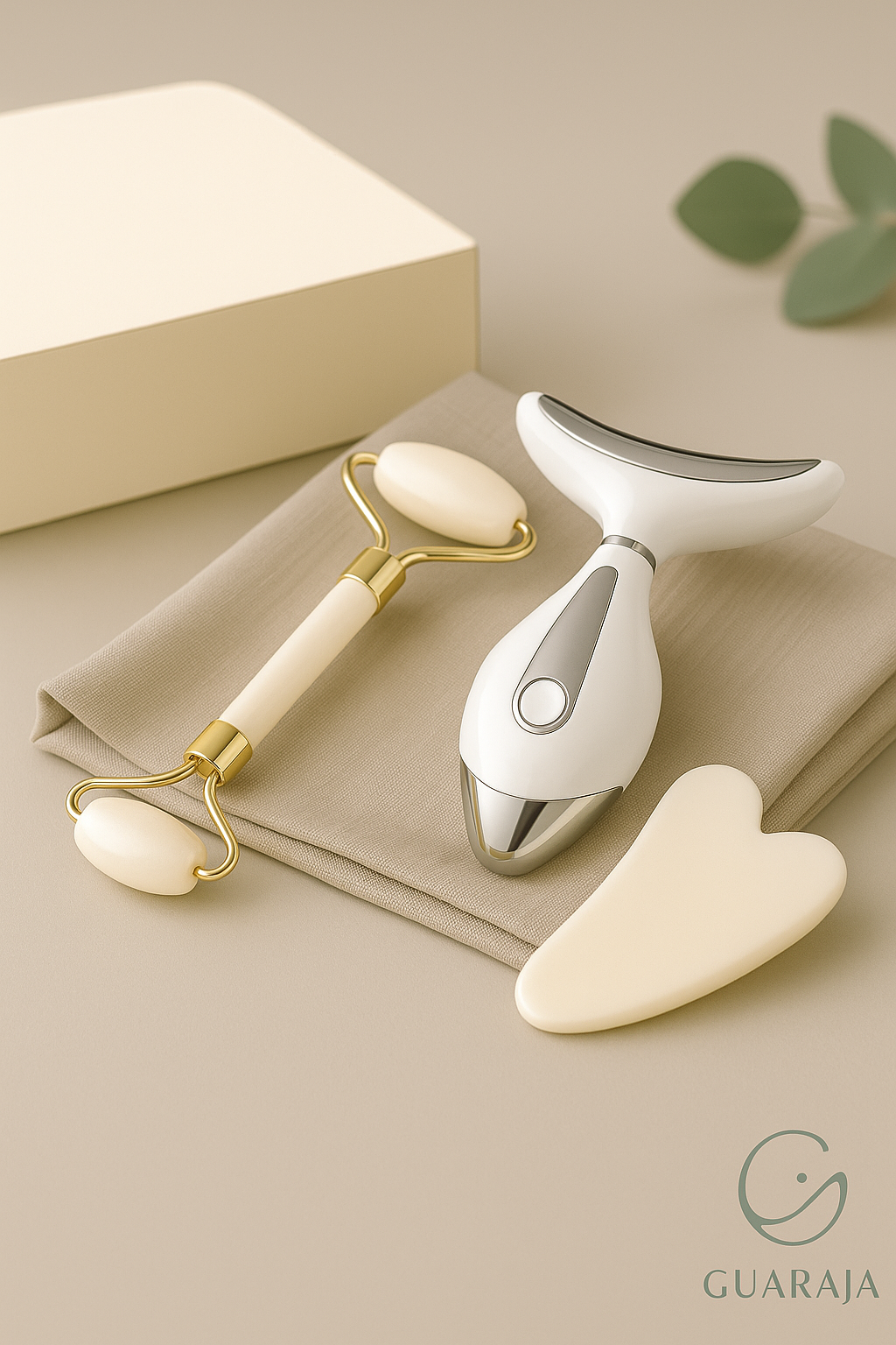 Gua Sha Roller + Pierre Jade Blanc
