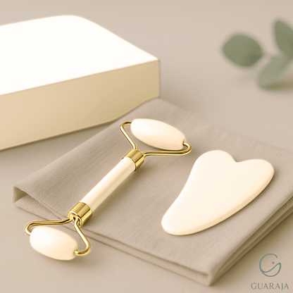 Gua Sha Roller + Pierre Jade Blanc